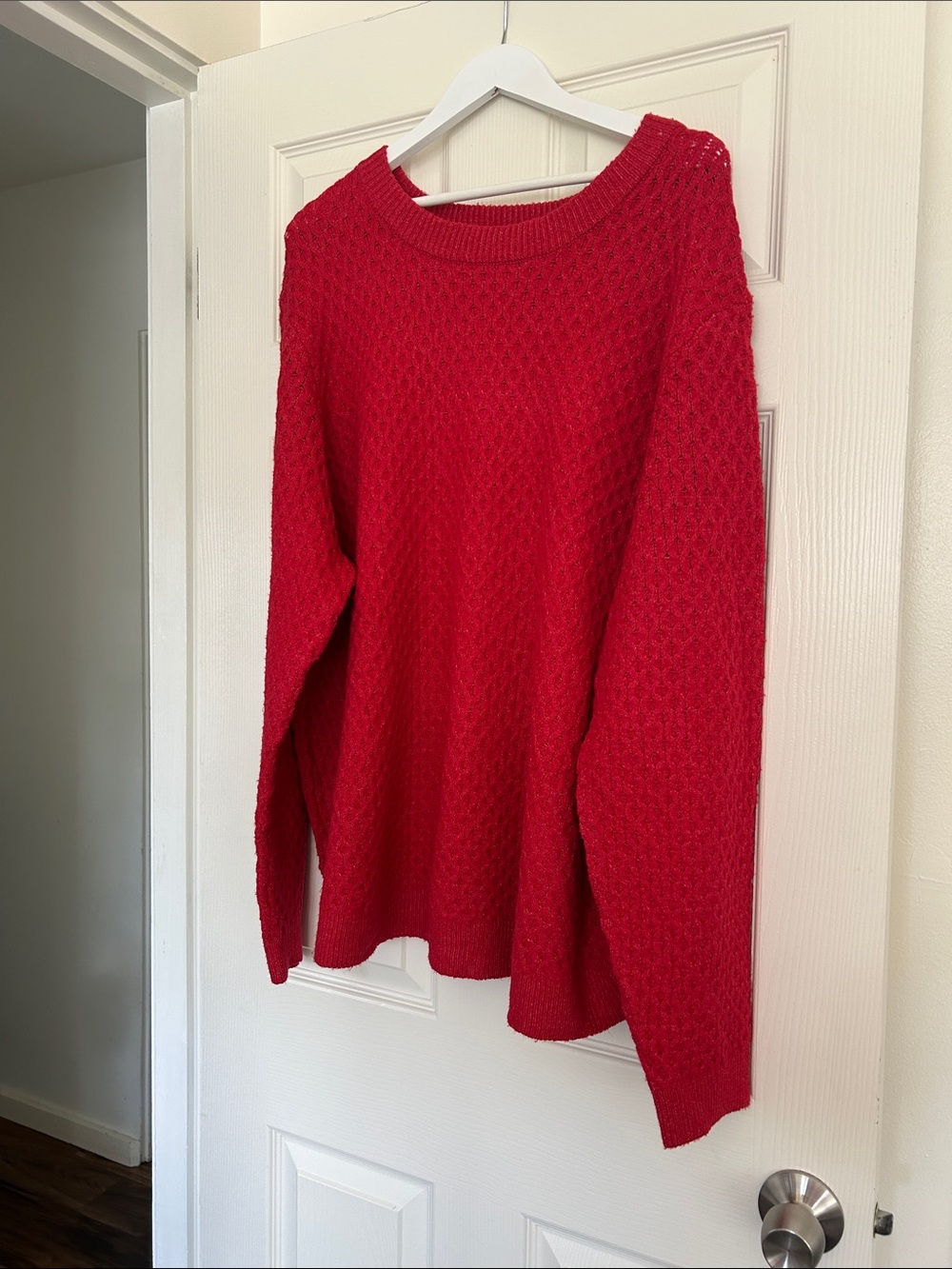 St. John's Bay Bright Red Textured Crewneck Sweater